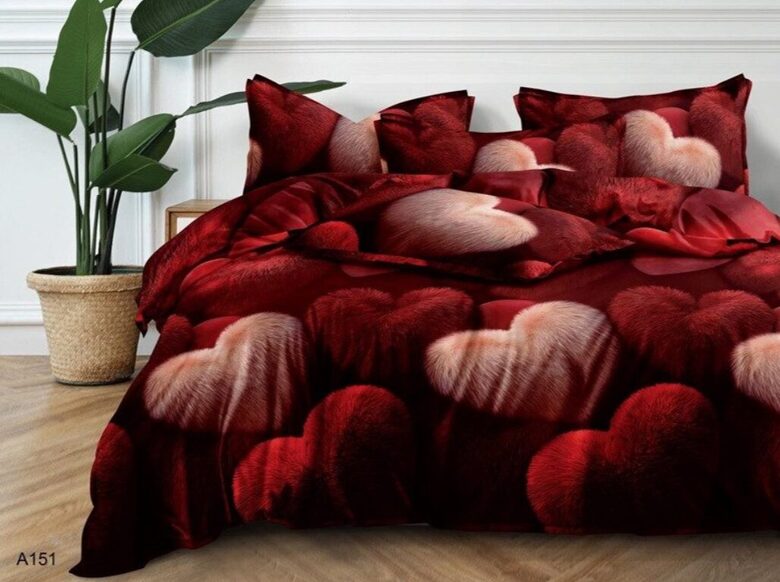 Gultasveļas komplekts ar sarkanām sirdīm (A151)